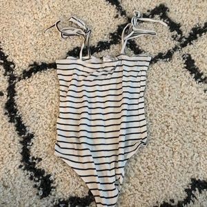 Striped tank top bodysuit